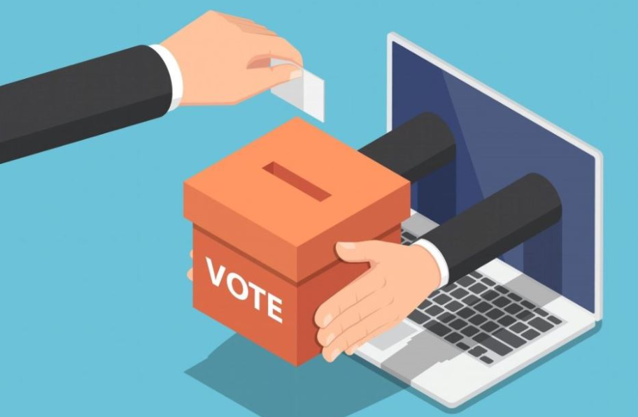 pessoa votando atraves do computador